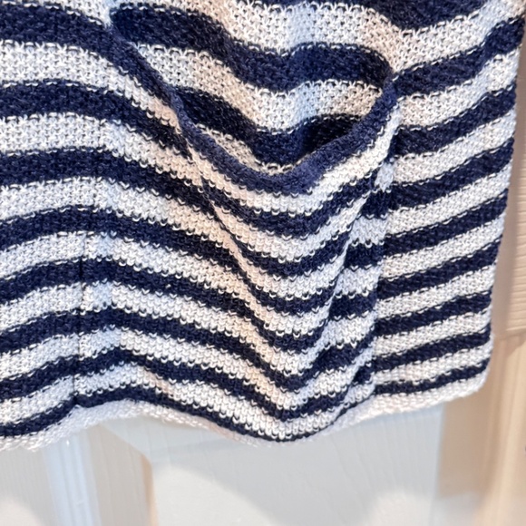 Eileen Fisher Summer Sweater, Blue & White Striped, Size XL - Picture 2 of 10